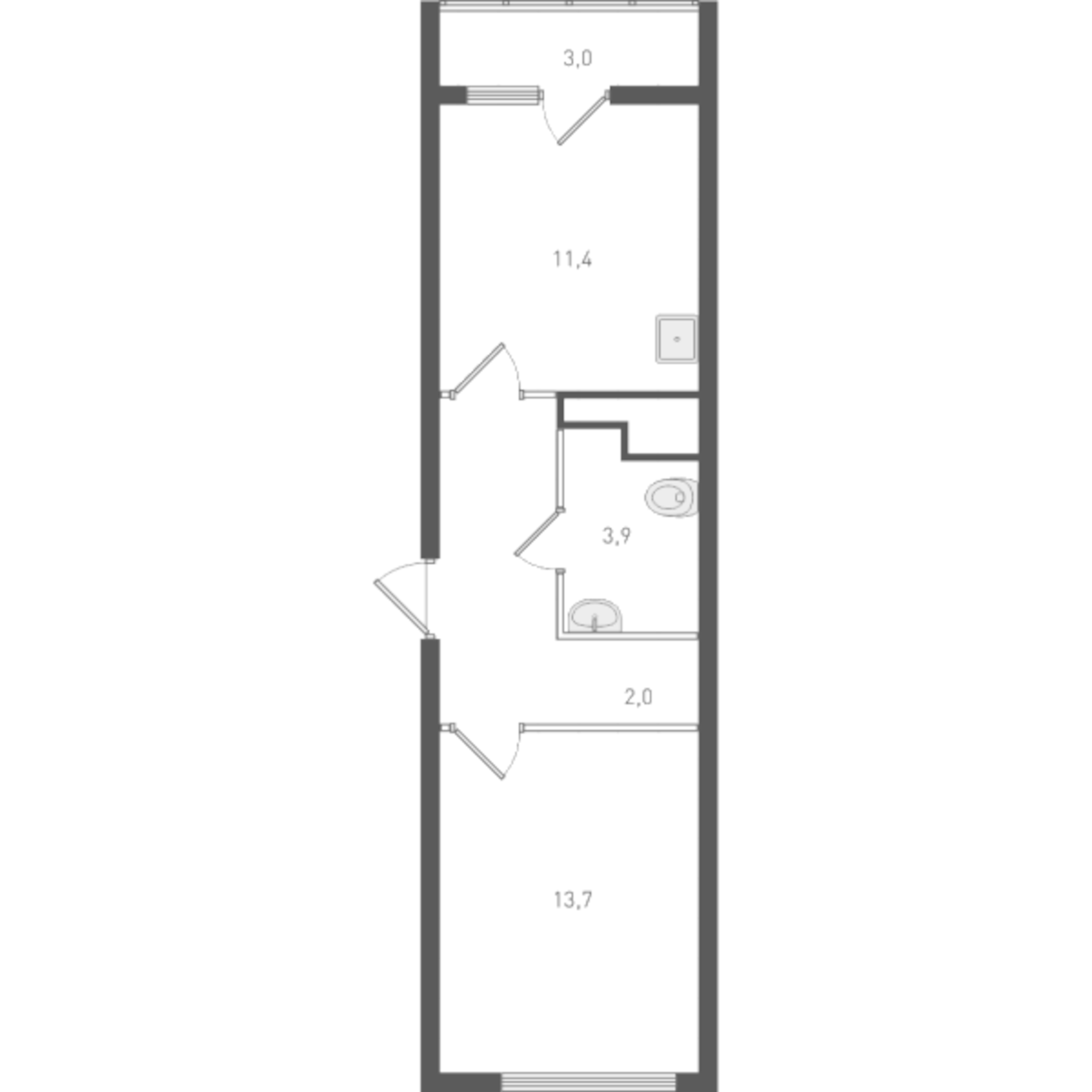 Планировка — Старт, 1-комн., 37 м²