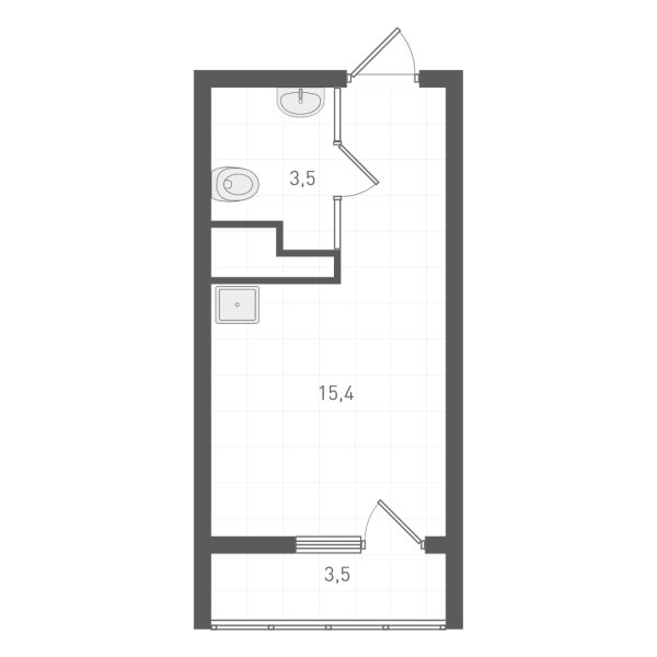 Планировка — Старт, Студия, 18 м²