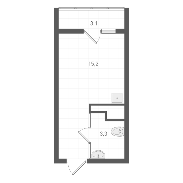 Планировка — Старт, Студия, 18 м²