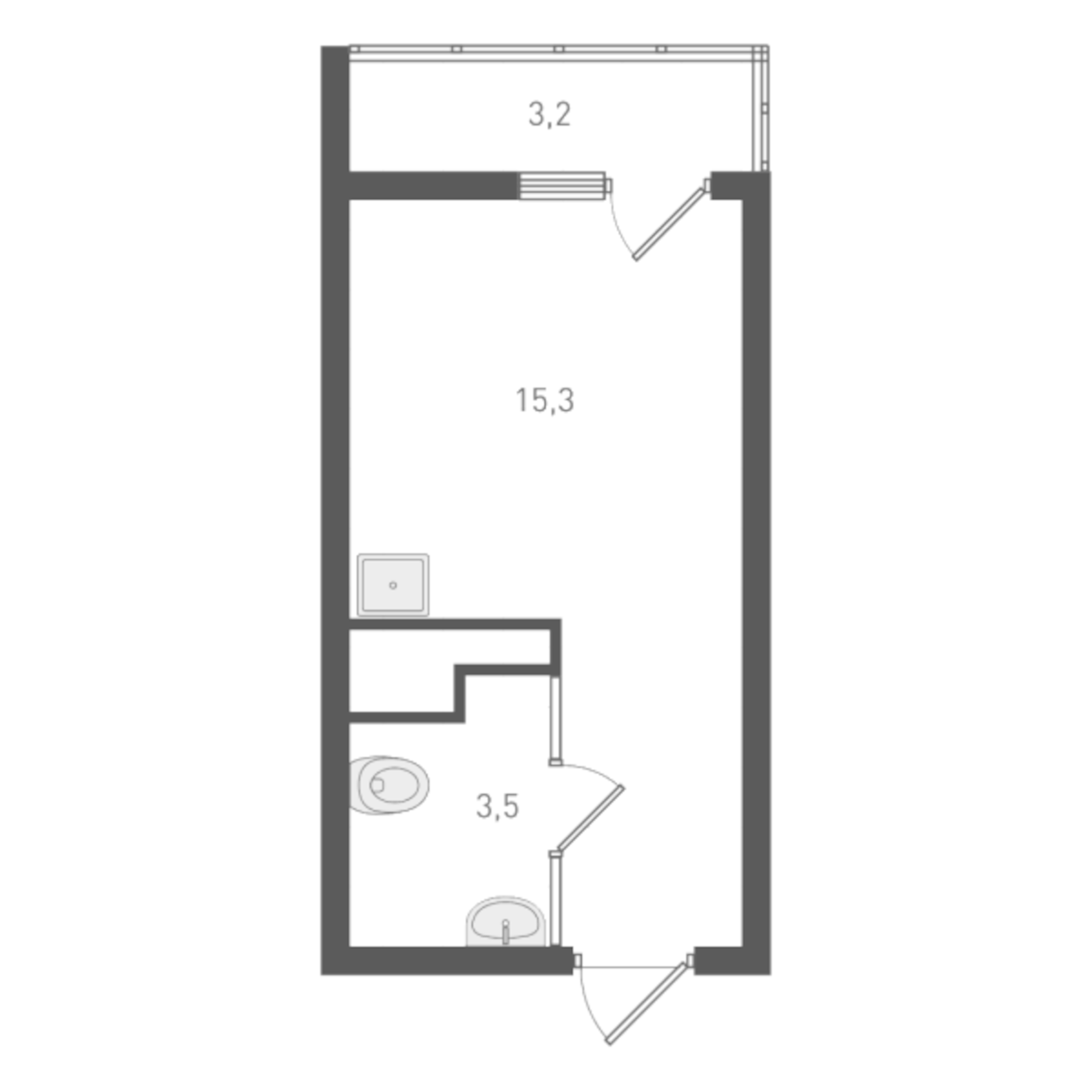 Планировка — Старт, Студия, 19 м²