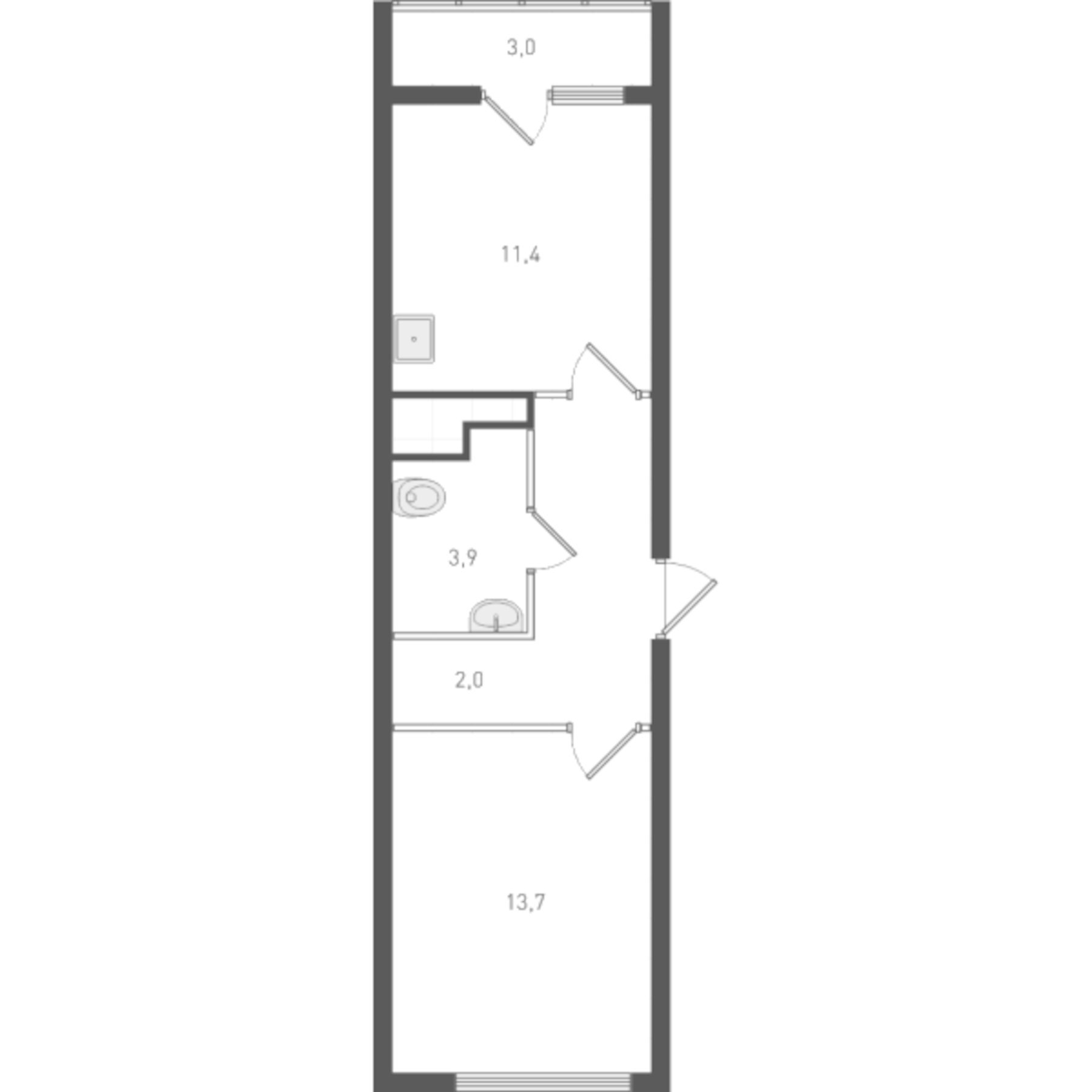 Планировка — Старт, 1-комн., 37 м²
