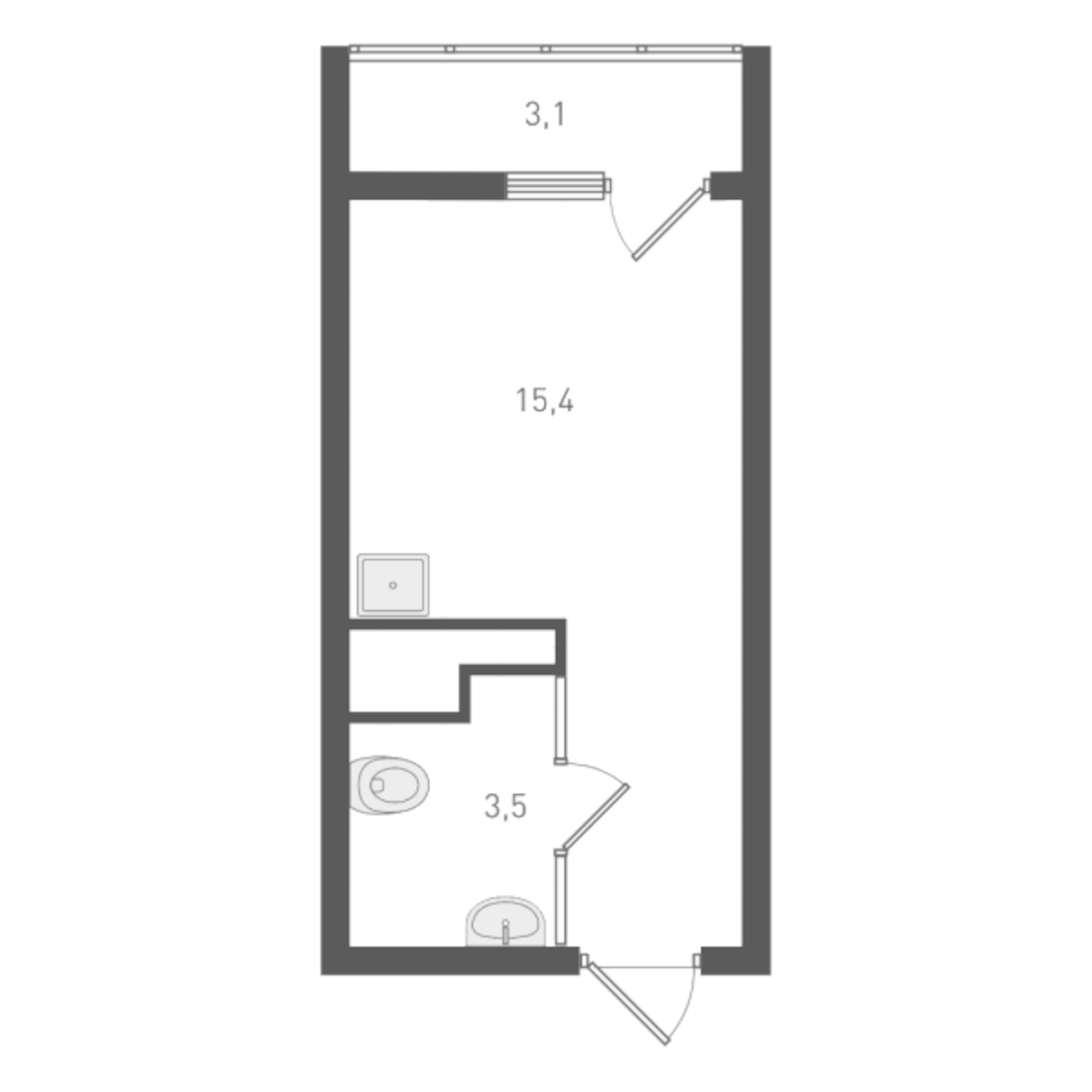 Планировка — Старт, Студия, 19 м²