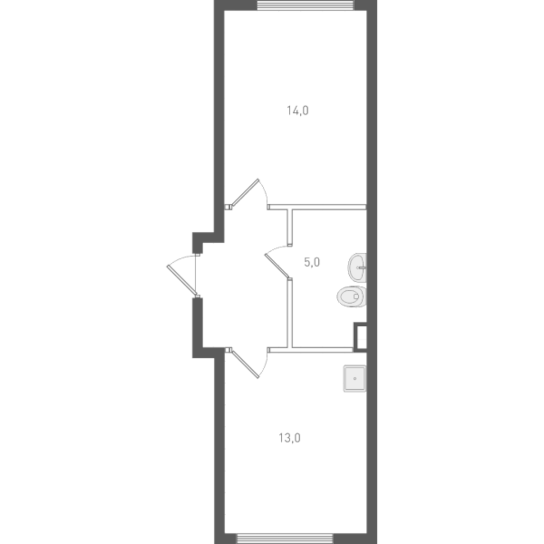 Планировка — Старт, 1-комн., 37 м²