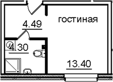 Планировка — IN2IT, Студия, 22 м²