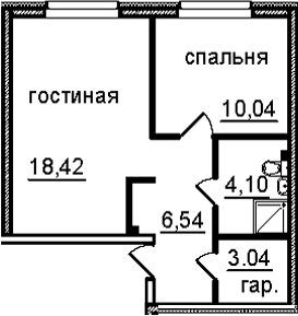 Планировка — IN2IT, 2-комн., 42 м²